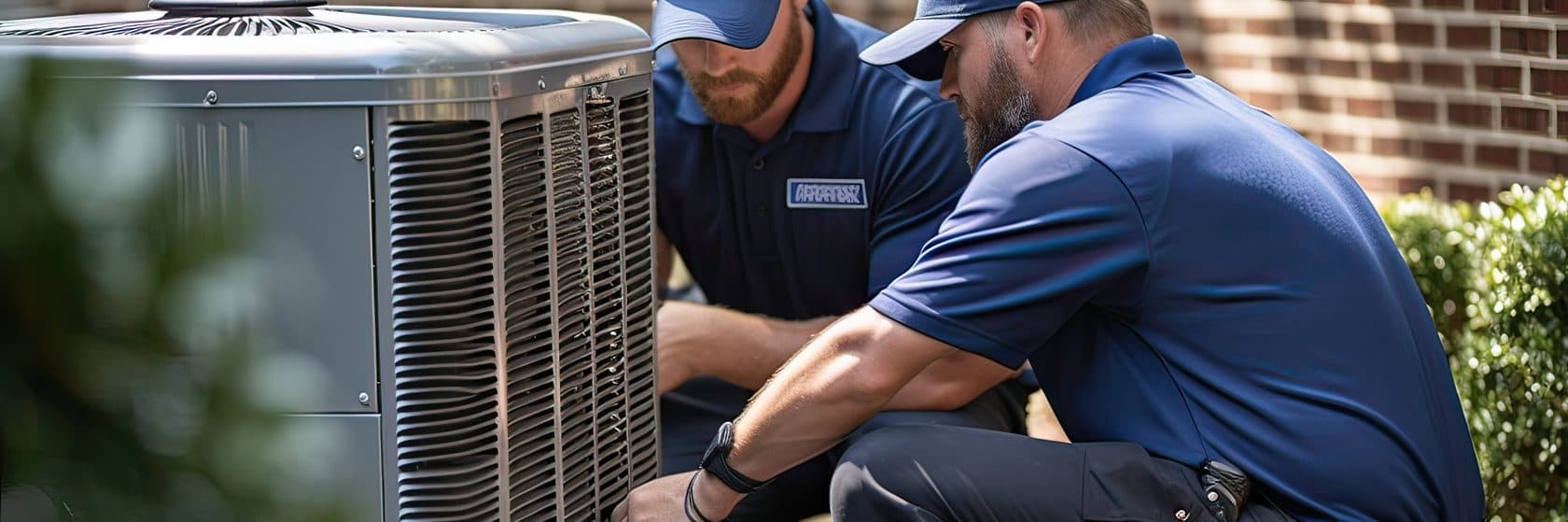 Professional technicians on a residential service call